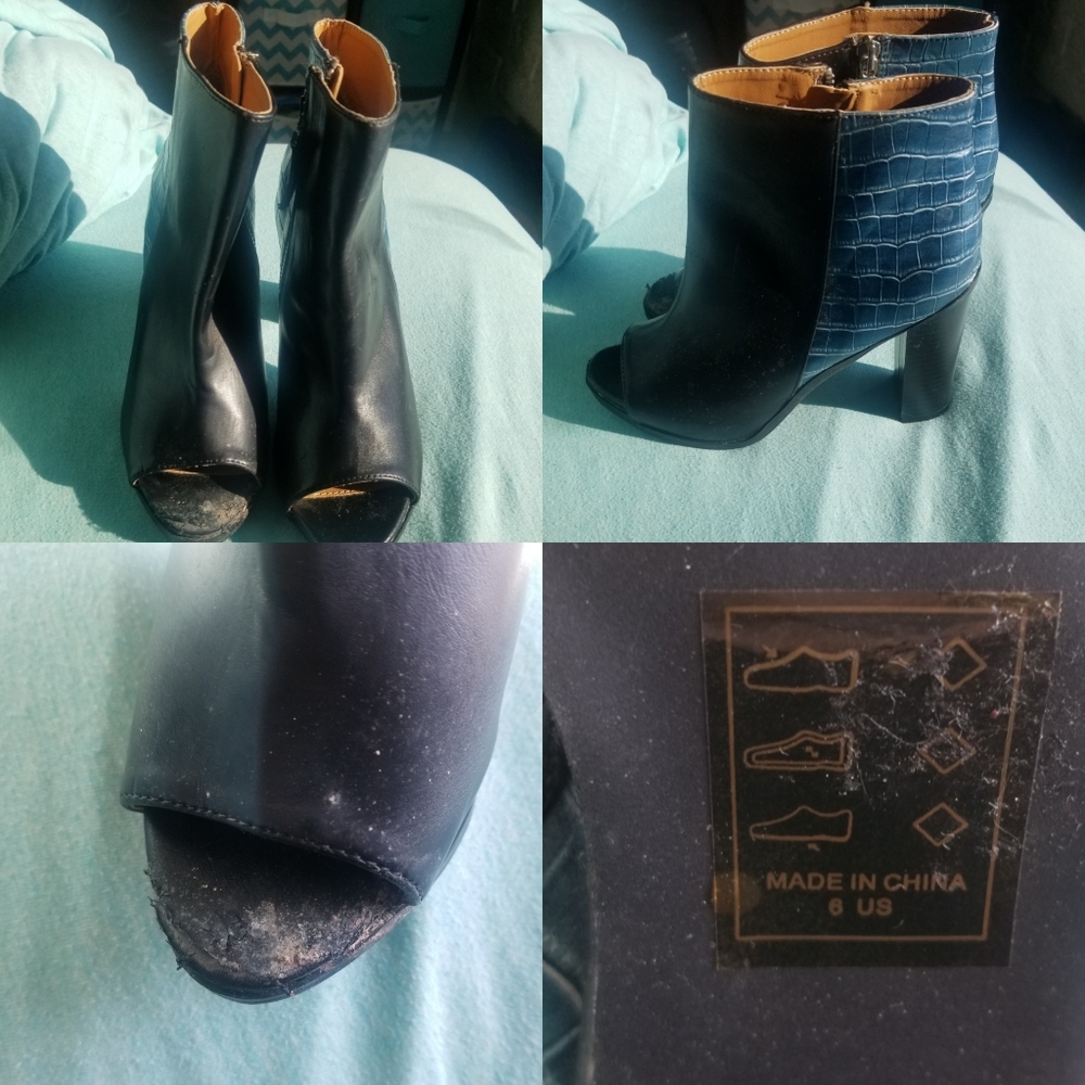 Slight damage heeled open toe bootie